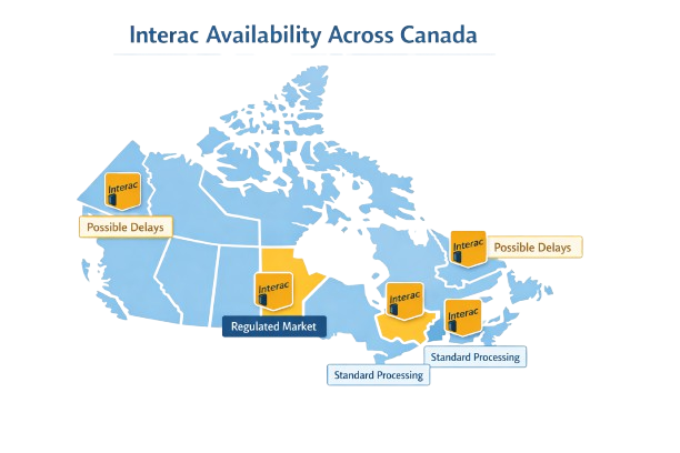 Interac payment regions Canada